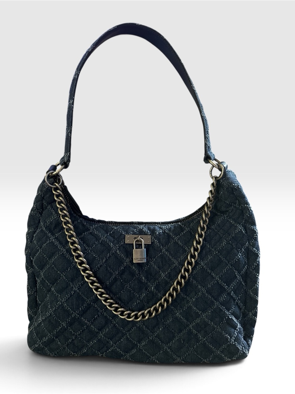 Kurt Geiger London Brixton Hobo Bag-Quilted Denim - Excellent 15x9x4